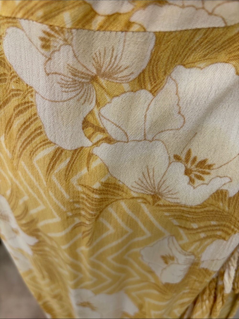 Yellow Floral Wrap Maxi Dress - Women's - Picture 5 of 6